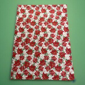 Vintage Trim A Home Christmas Tablecloth Red Fabric Holiday 60" X 84" KMART